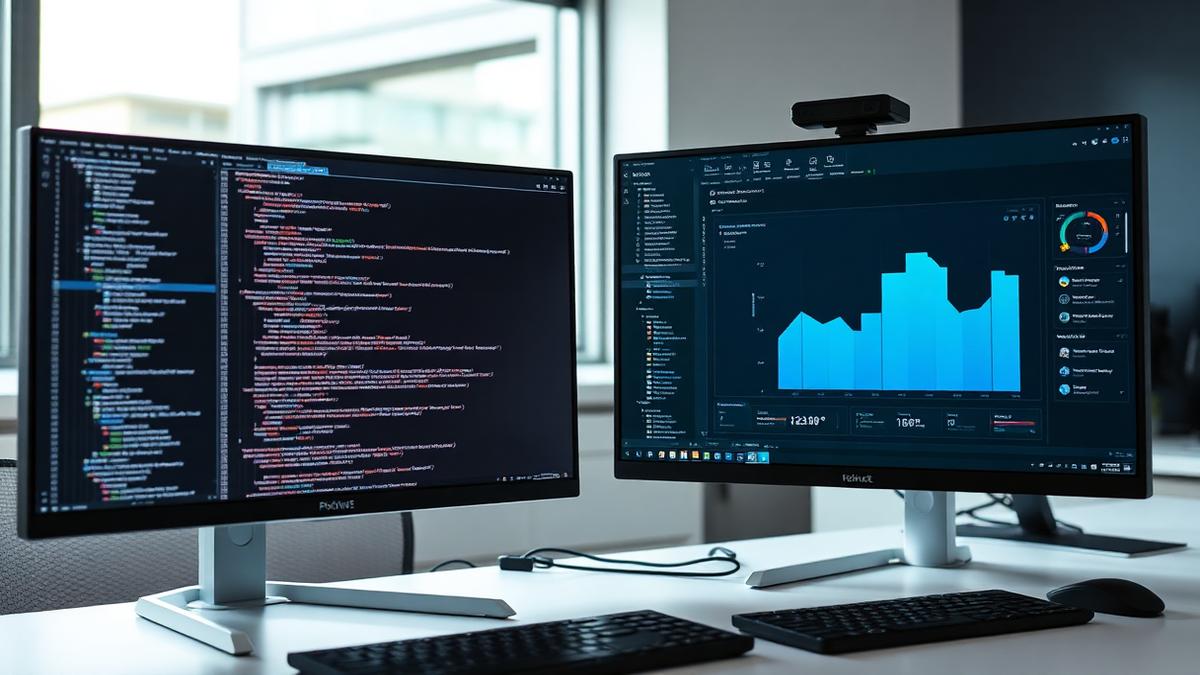 Écrans de code et tableau de bord — développement application sur mesure Maroc