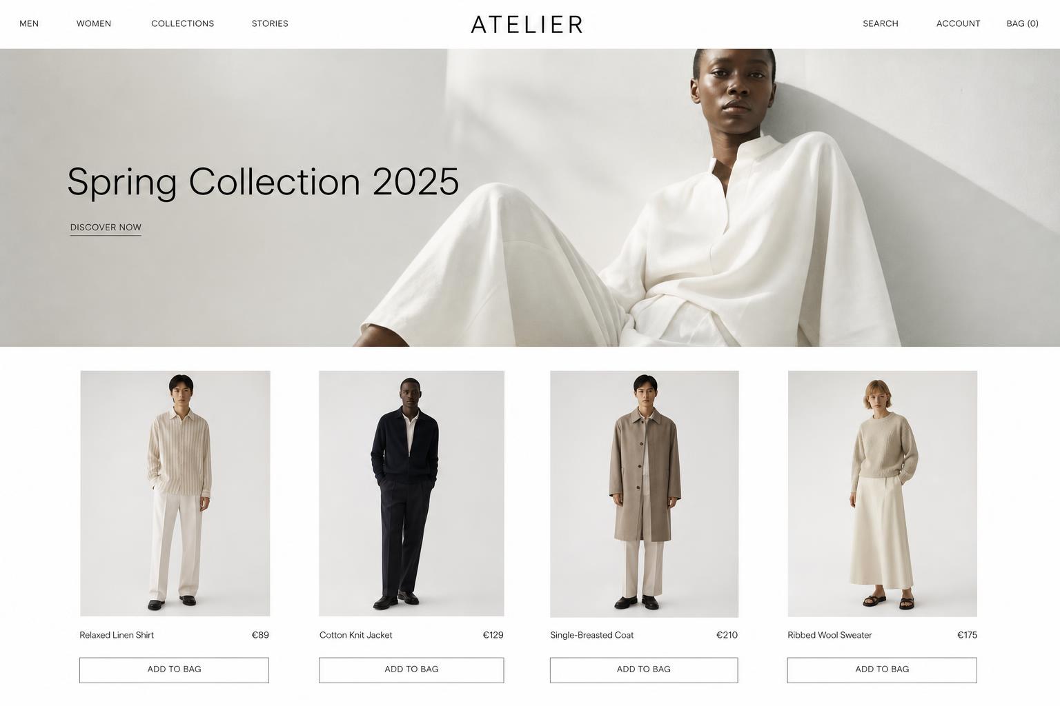 Maquette E-commerce Mode